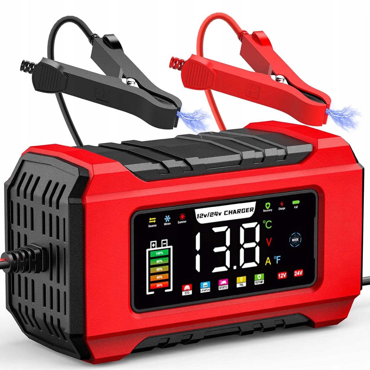 Smart Prostownik Polska Ładowarka LIFEPO4 Agm Gel 12V/24V 15A Naprawa