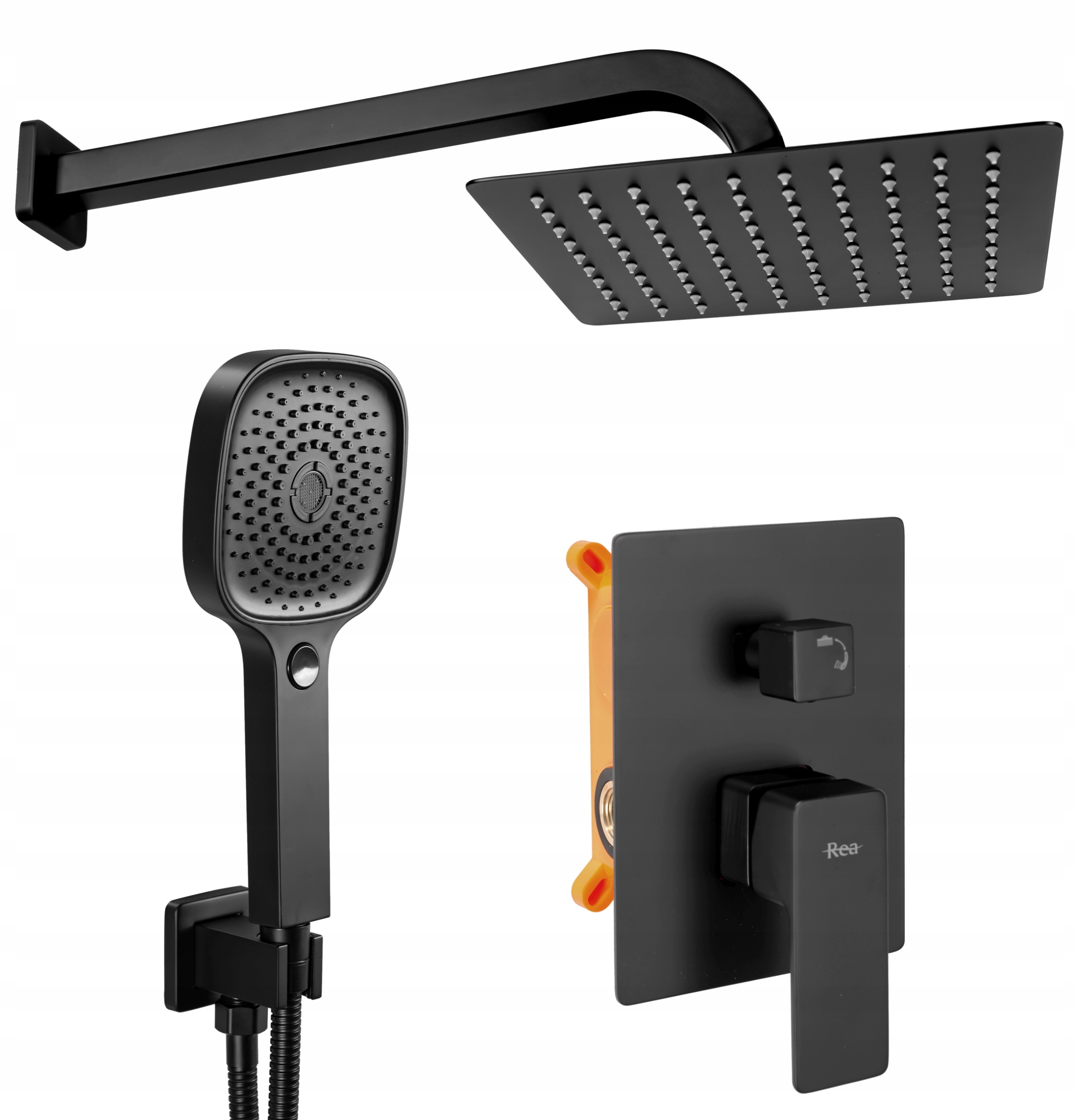 

Zestaw Natryskowy Orix Black Podtynkowy +box Rea