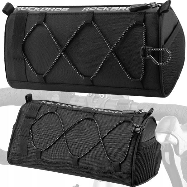 Czarna Torba Rowerowa Na Kierownicę Z Paskiem Na Ramię 1,5 L 2w1 24x12cm