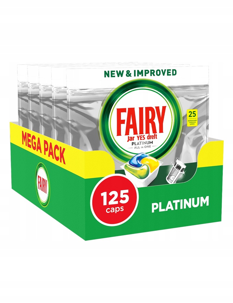 Levně Kapsle Do Myčky Nádobí Fairy Platinum Lemon 125 Ks Citronové Tablety