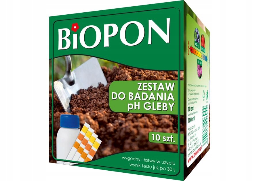 

Zestaw do badania Ph Gleby 10szt Biopon