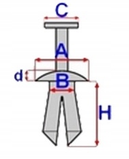Шпилька 6 колесные арки капота BMW X1 X3 X5 X10 Part number 20561