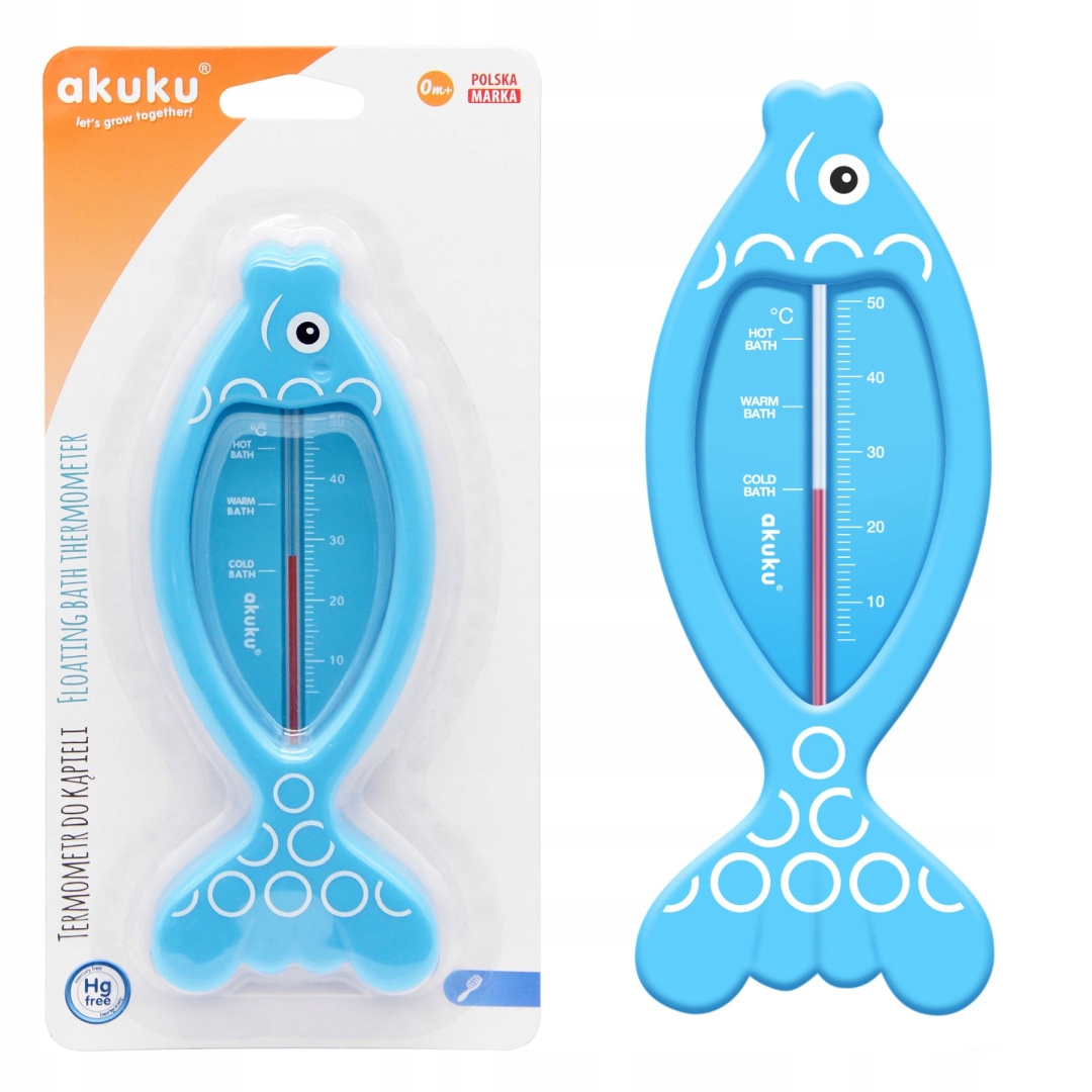 Termometr do wody do kąpieli niemowląt Akuku do wanienki bezrtęciowy rybka