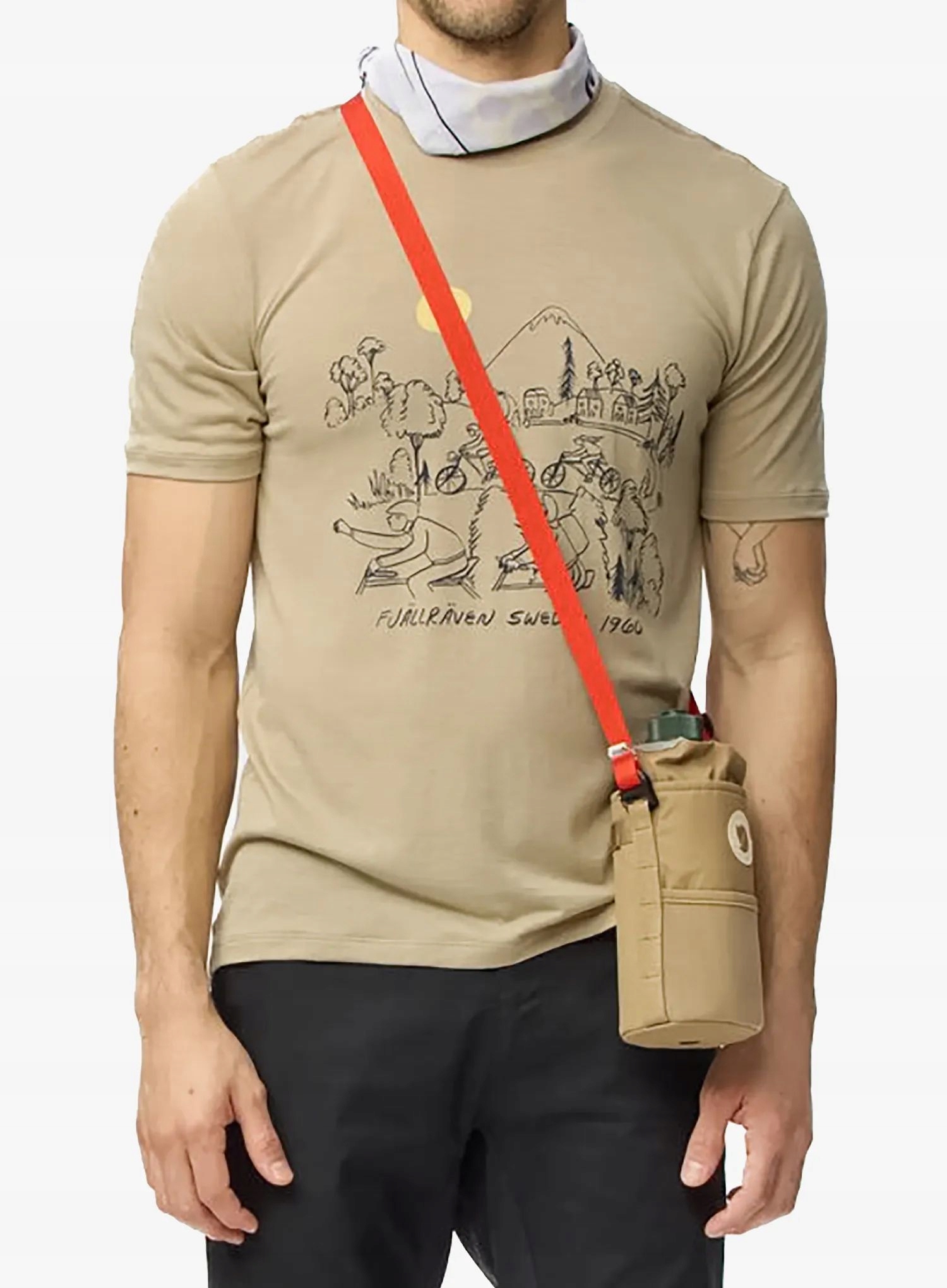 Koszulka rowerowa Fjallraven Hoja Lugnt Wool T-shirt fossil S