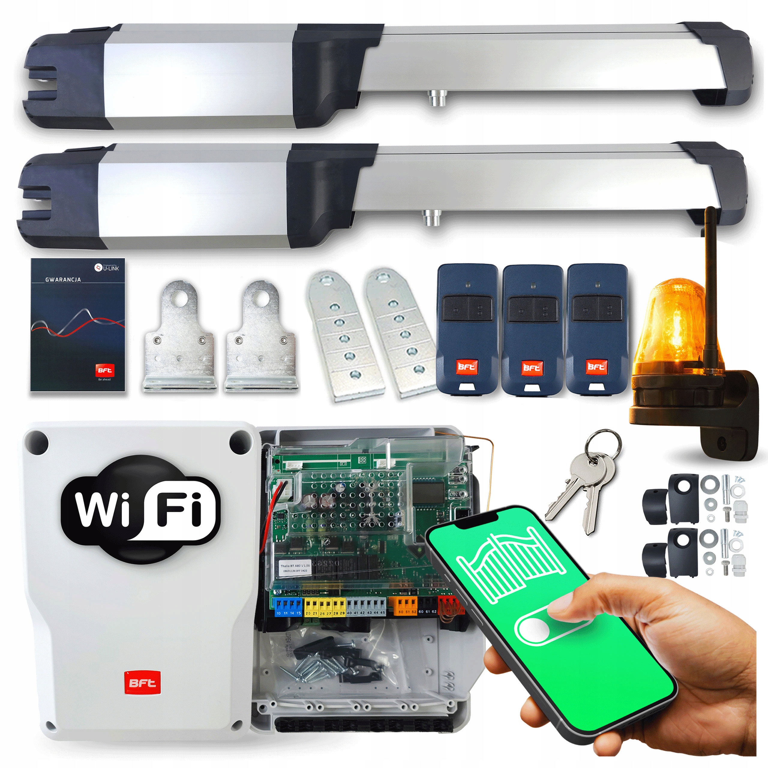 Pohon pre dvojkrídlovú bránu Bft Phobos B40 A40 Thalia Duo Wifi 3x diaľkový ovládač