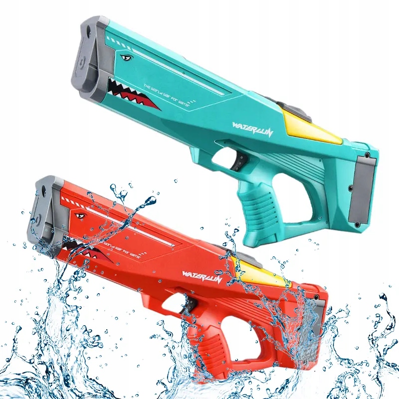 PISTOLET NA WODĘ ELEKTRYCZNY MIOTACZ NA WODE AUTOMAT DLA DZIECI CZERWONY Szerokość produktu 18 cm