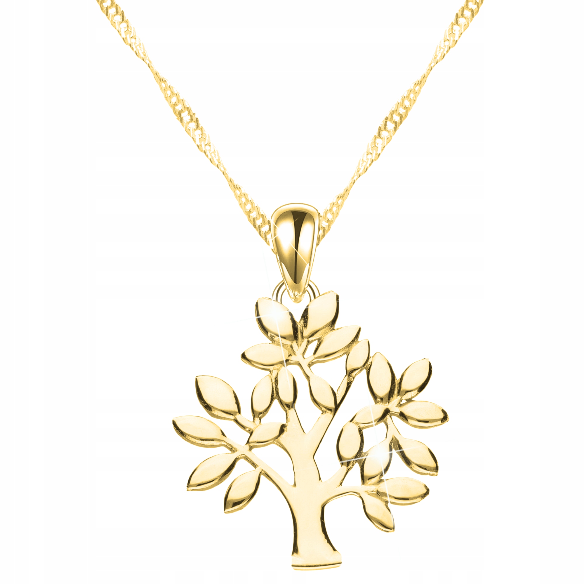 Zlatý náhrdelník Strom Života Štěstí stříbro 925