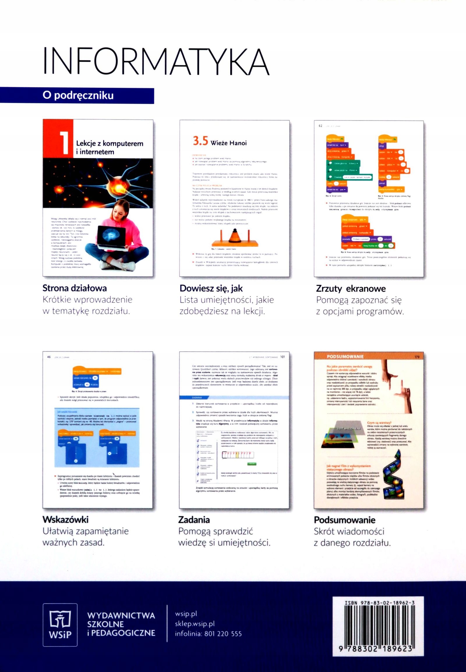 INFORMATYKA PODRĘCZNIK DLA KLASY 7 SZKOŁY PODSTAWO Stan opakowania oryginalne