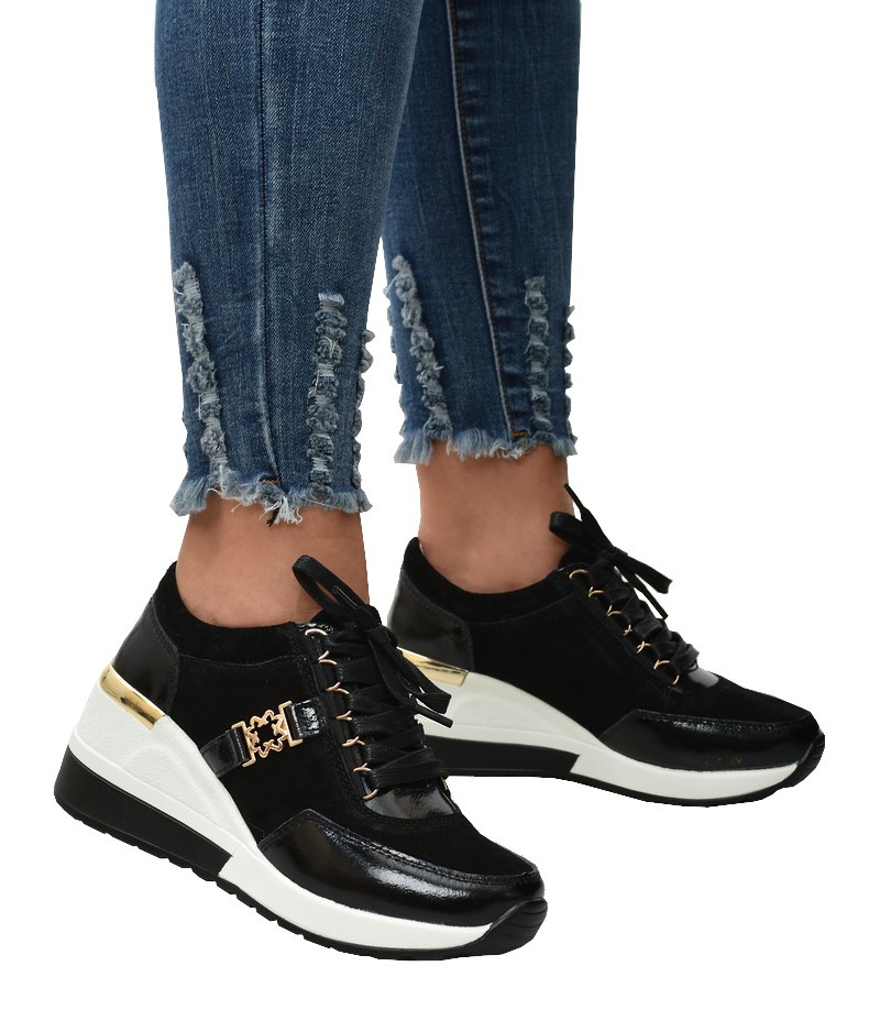 

Sneakersy damskie S.Barski 94865 Czarno-białe 38