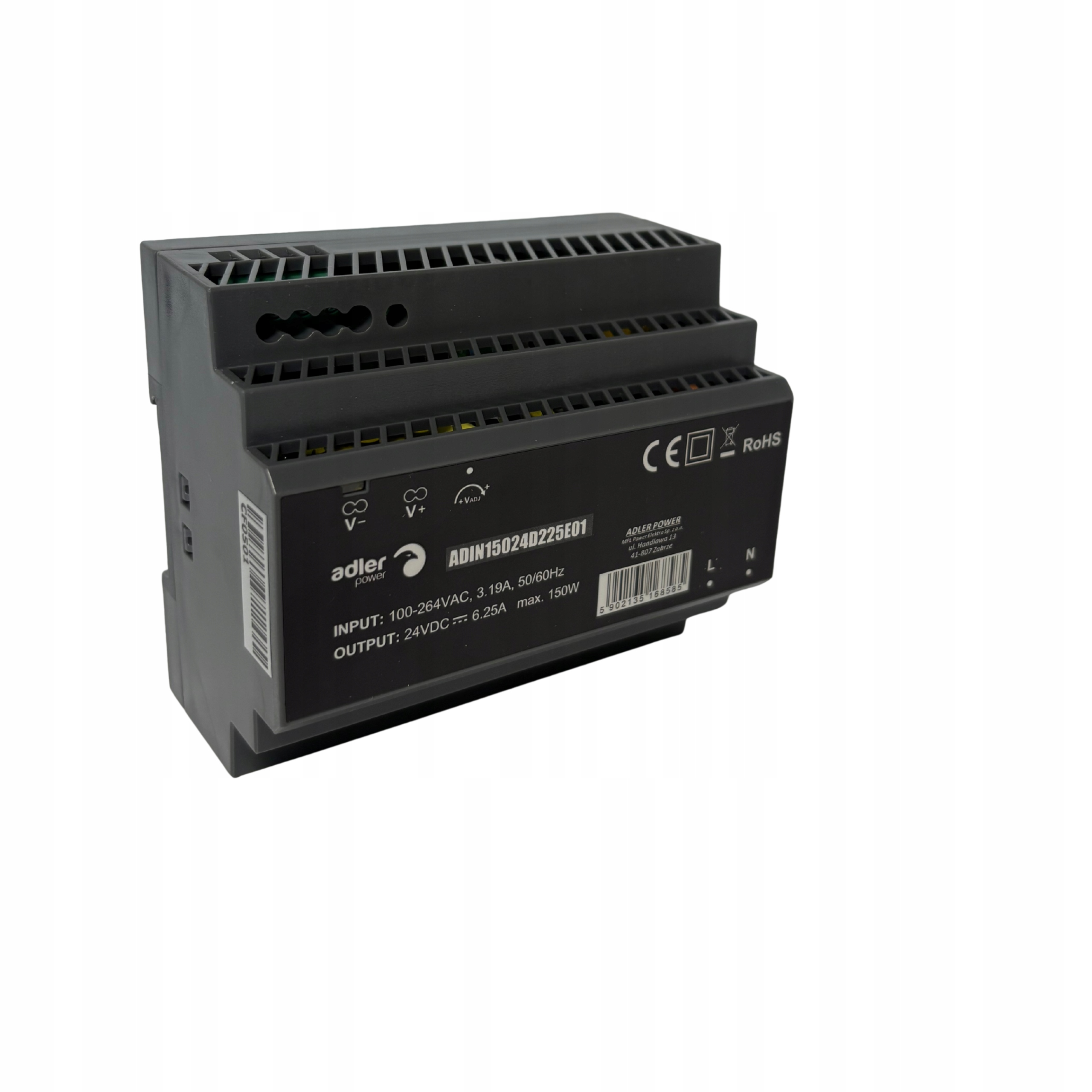 ADIN15024: Napájecí zdroj Din 24V 150W Adler
