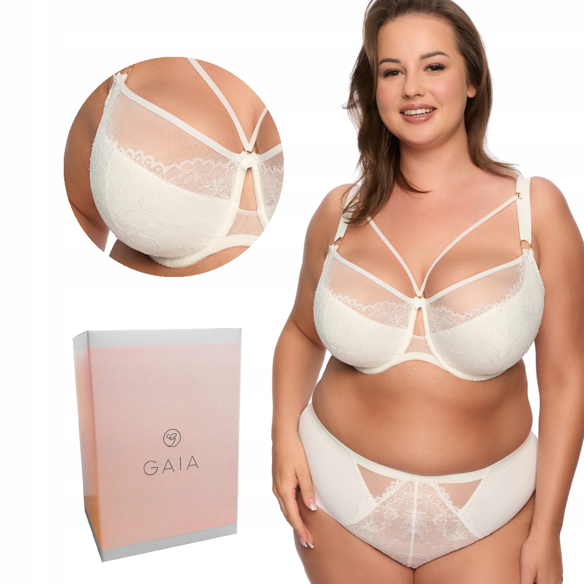 Podprsenka s krajkou Semi-Soft Laila Maxi 1280 polovyztužená ecru 75L