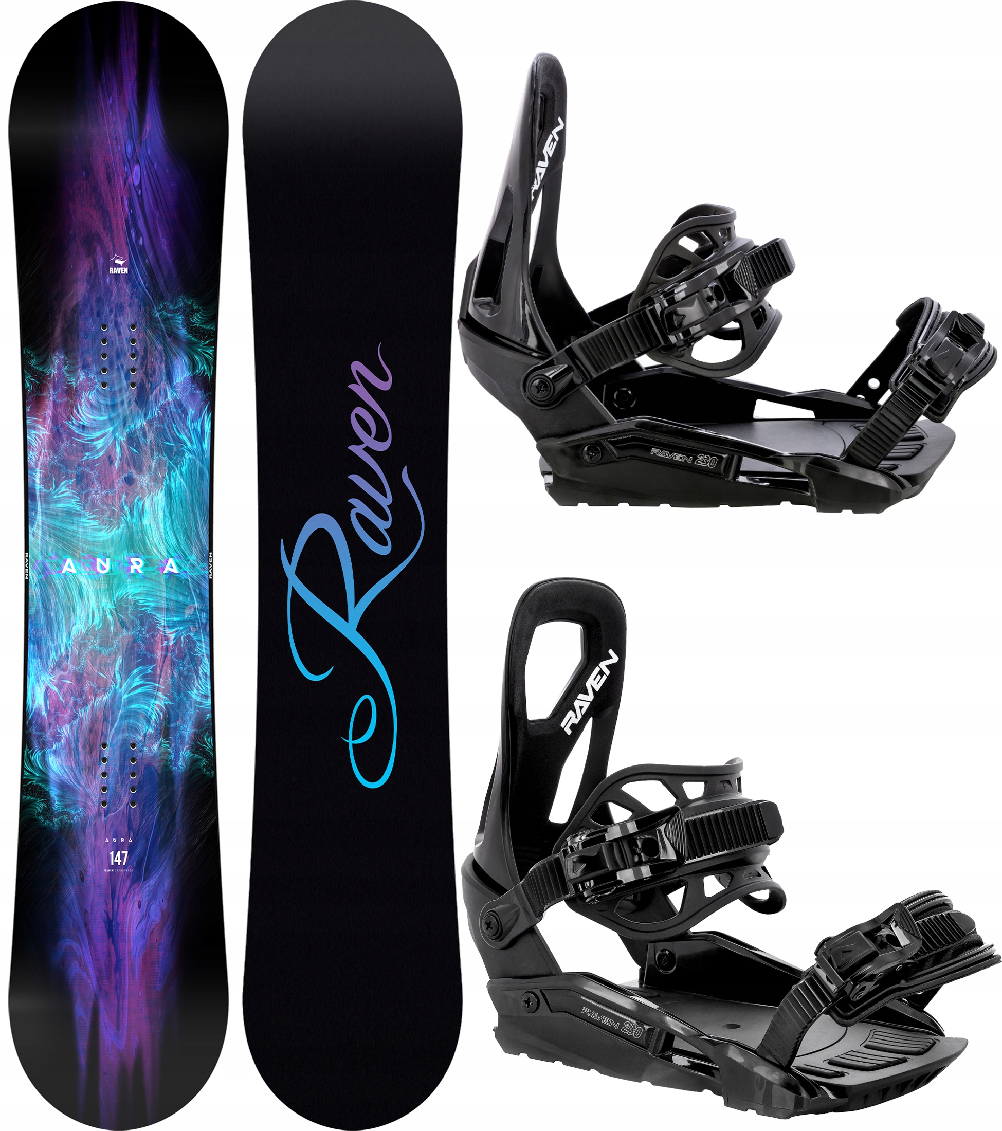 Snowboard Raven Aura 145cm Wiązania Raven S230 Black S/m