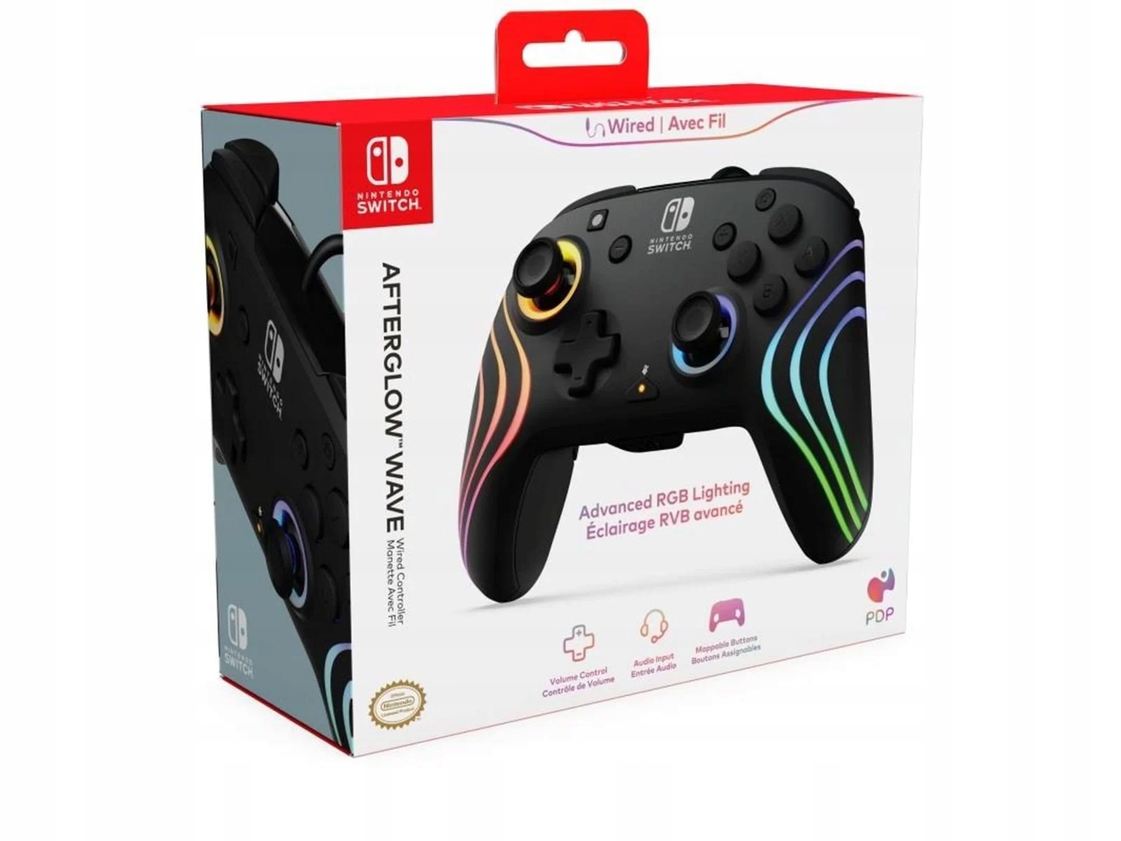 PDP Afterglow Wave Gamepad dla Nintendo Switch, czarny