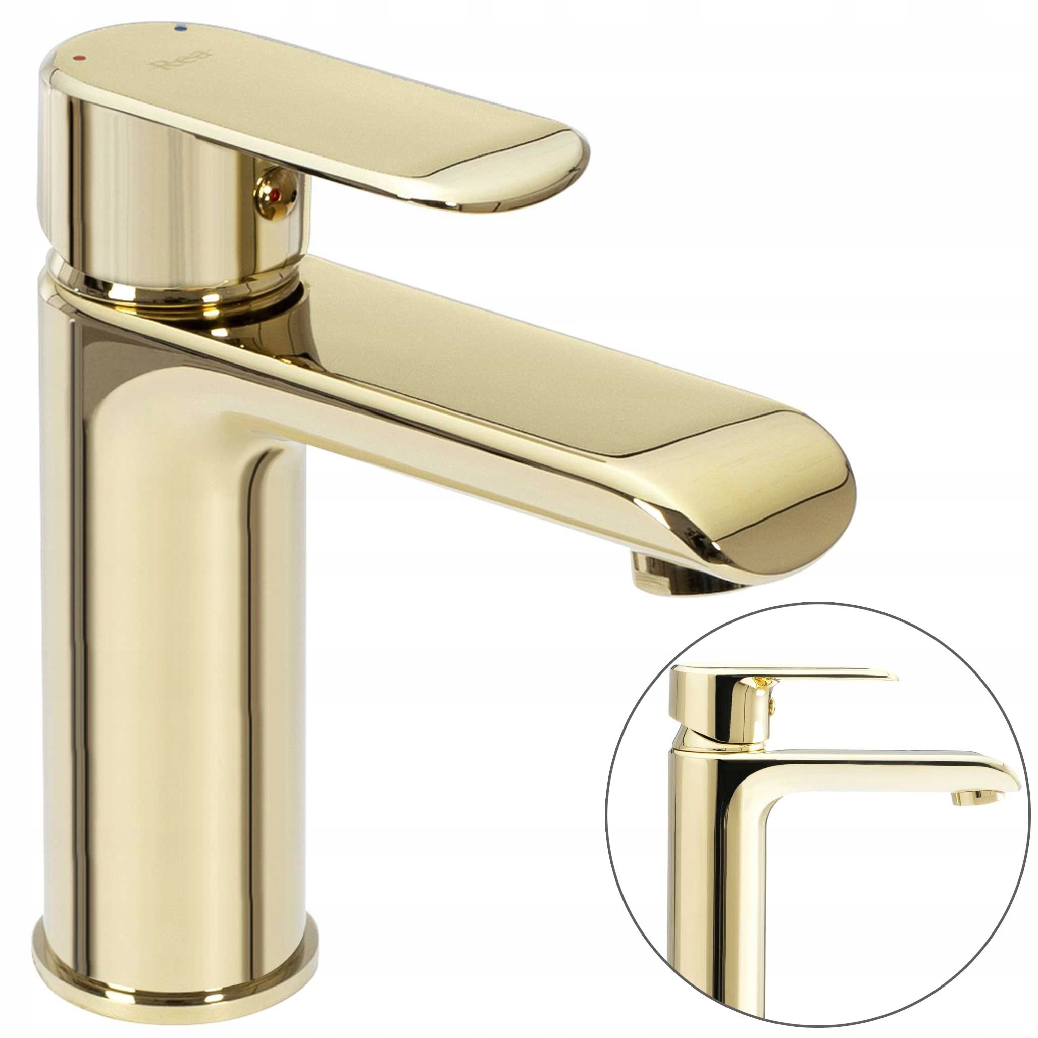 Umývadlová batéria Zlatá stojaca Nízka 17 cm Rea Bloom Vysoký lesk Pvd