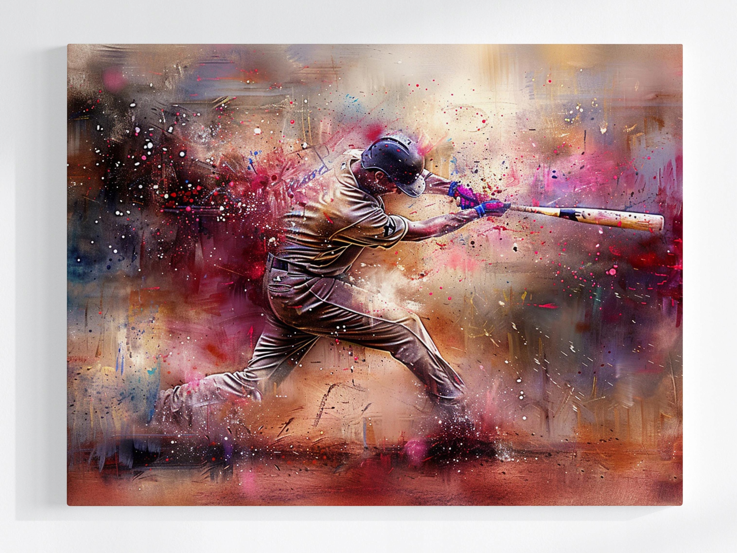 Obraz Na Plátně Canvas Baseball Sport Úder Barevná Abstrakce 100x75