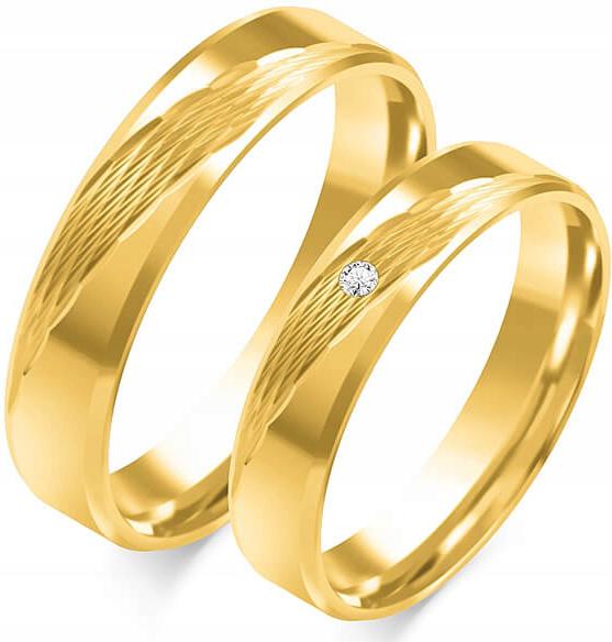 Zlatý snubní prsten gravírovaný 585 vel. 29 30 31 Elegantní klasický gravírování