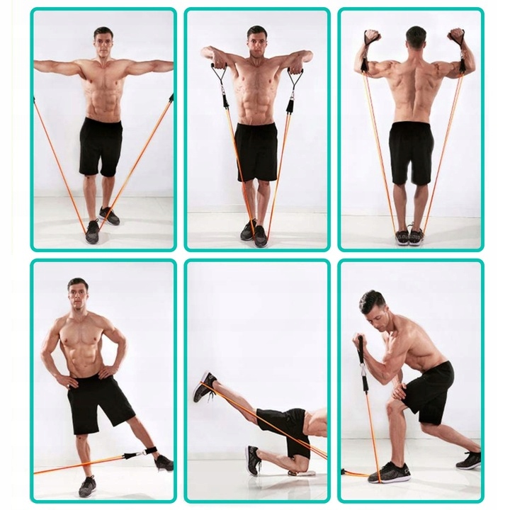 ZESTAW GUM OPOROWYCH DO ĆWICZEŃ LINY GUMY 5SZT Grubość 5 mm