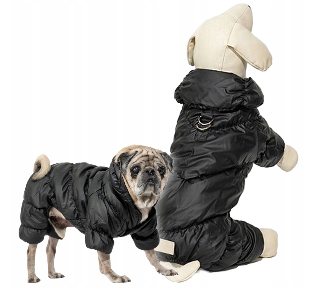 Levně Obleček Pro Psa Kombinéza Teplá Bunda S Fleecem Černá