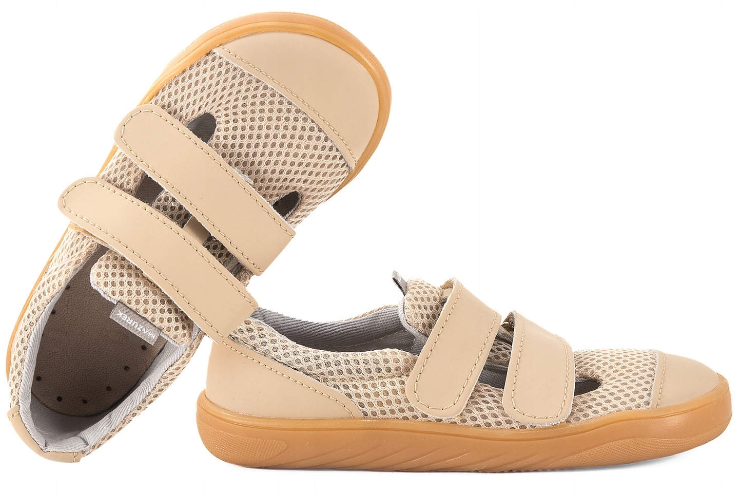 Mazurek Slipper Late Barefoot Skórzano-tekstylne Półbuty Kapcie Beżowy 31