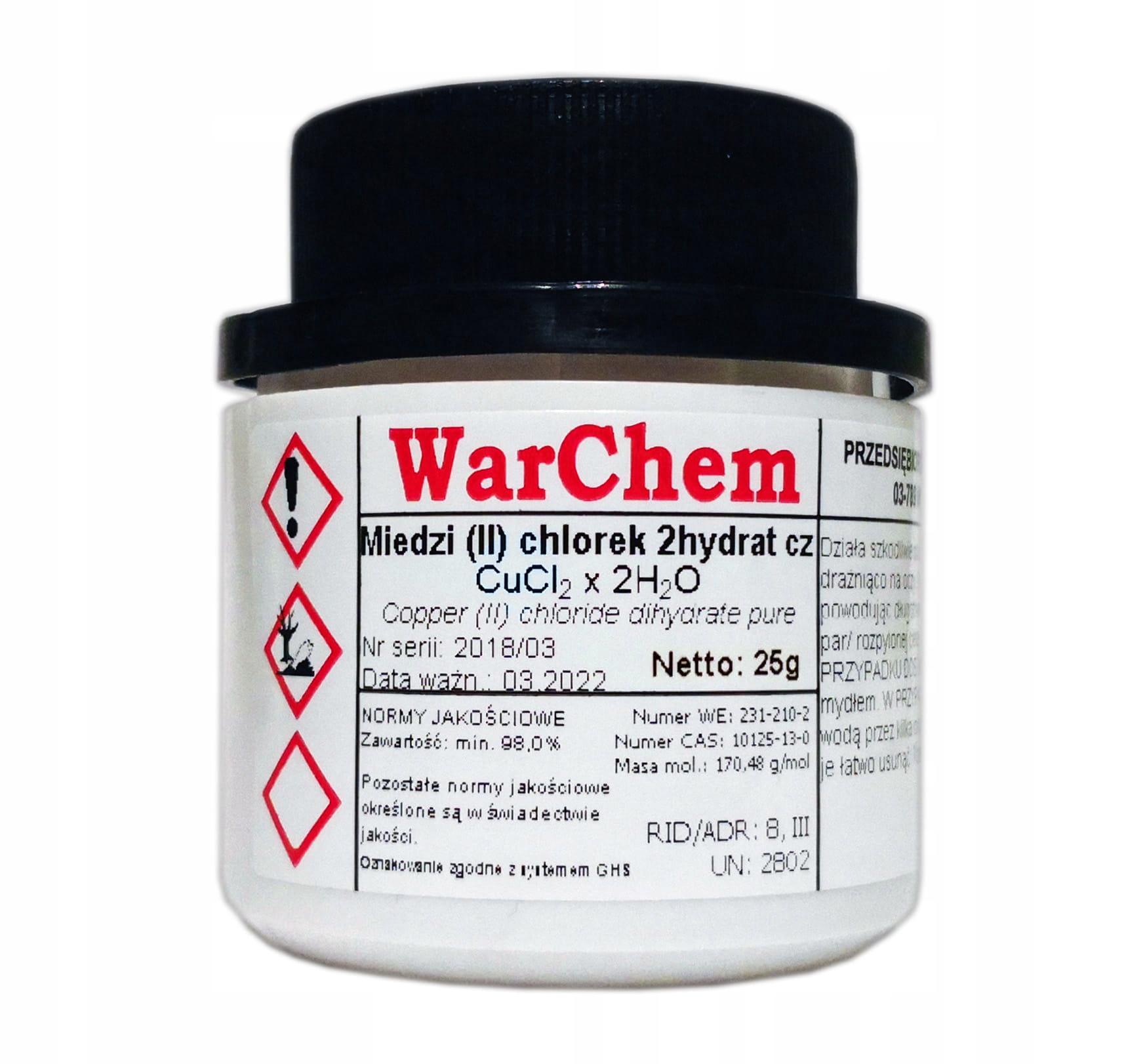

Chlorek Miedzi (II) 25g Warchem [48172]