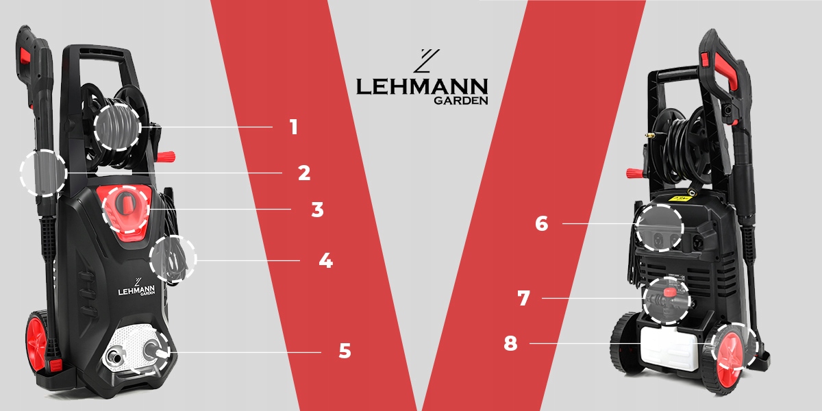 Lehmann HUDSON PRESURE WASHER ALUMINIUM ENHANCED EFICIENT PUMP 260bar Витрата води 450 л/год