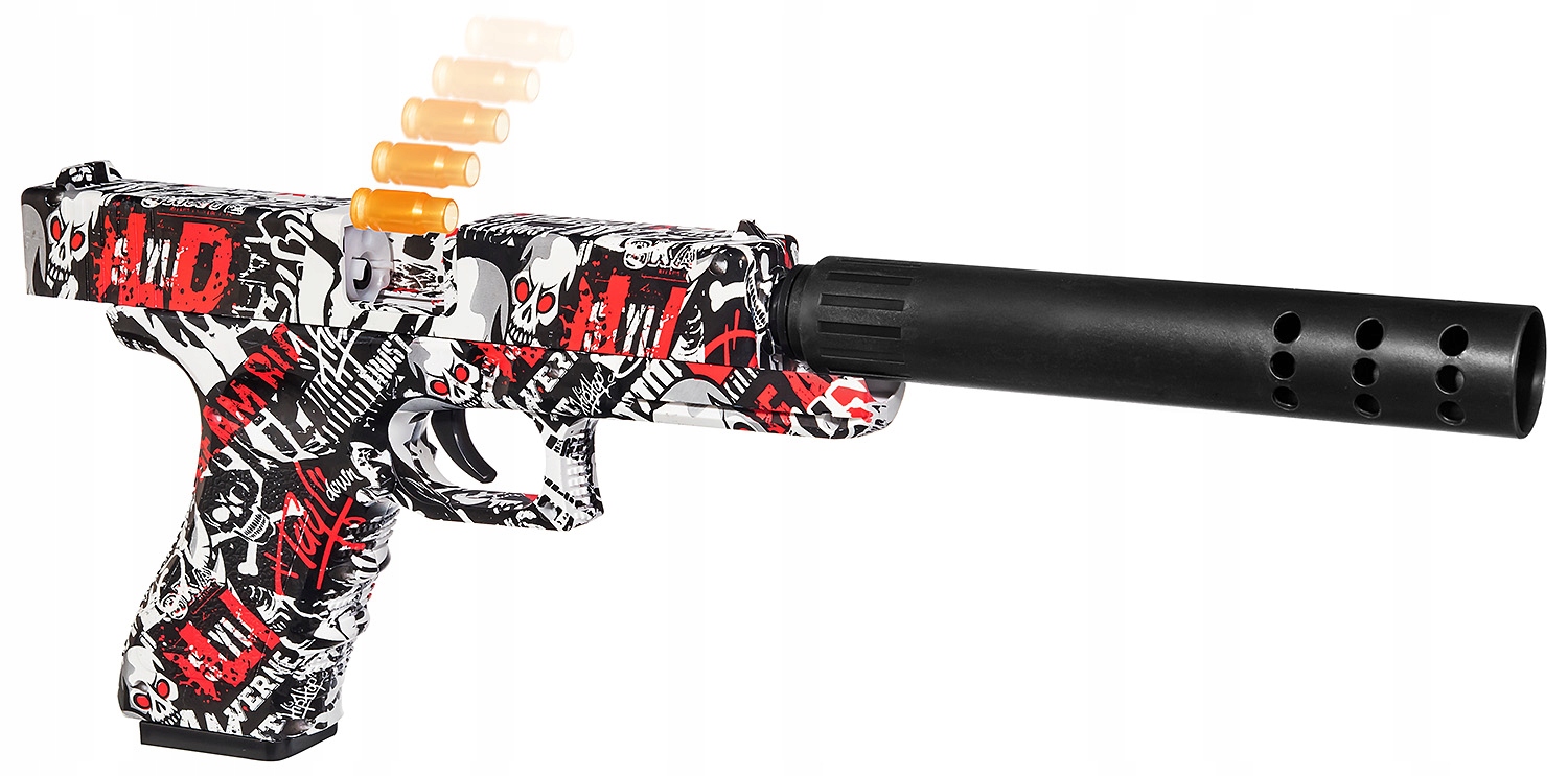 PISTOLET GLOCK BEZPIECZNE NABOJE PIANKI EVA STRZAŁKI WYPADAJĄCA ŁUSKA Wiek dziecka 14 lat +