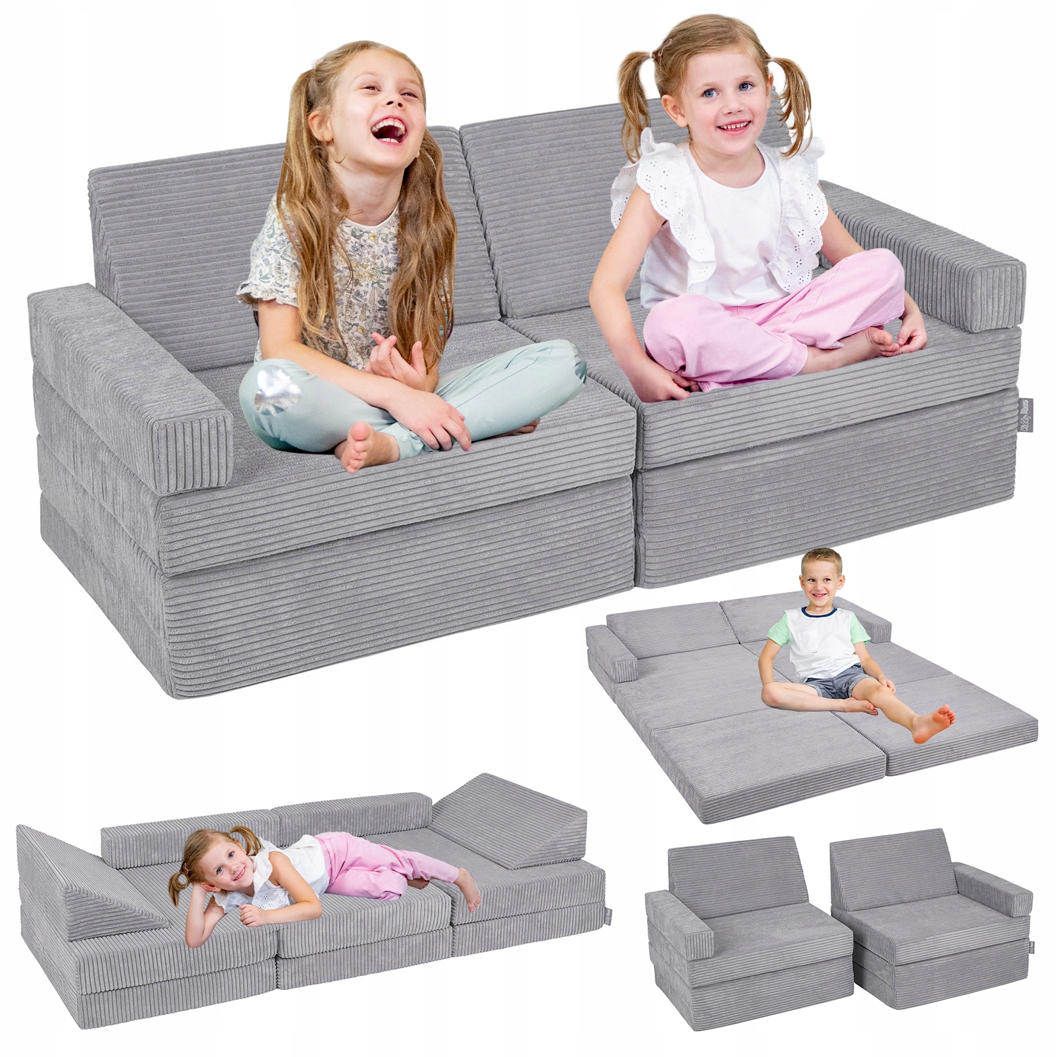 Sofa Kanapa rozkładana materac turystyczny Dla Dzieci KiddyMoon 140x55x30