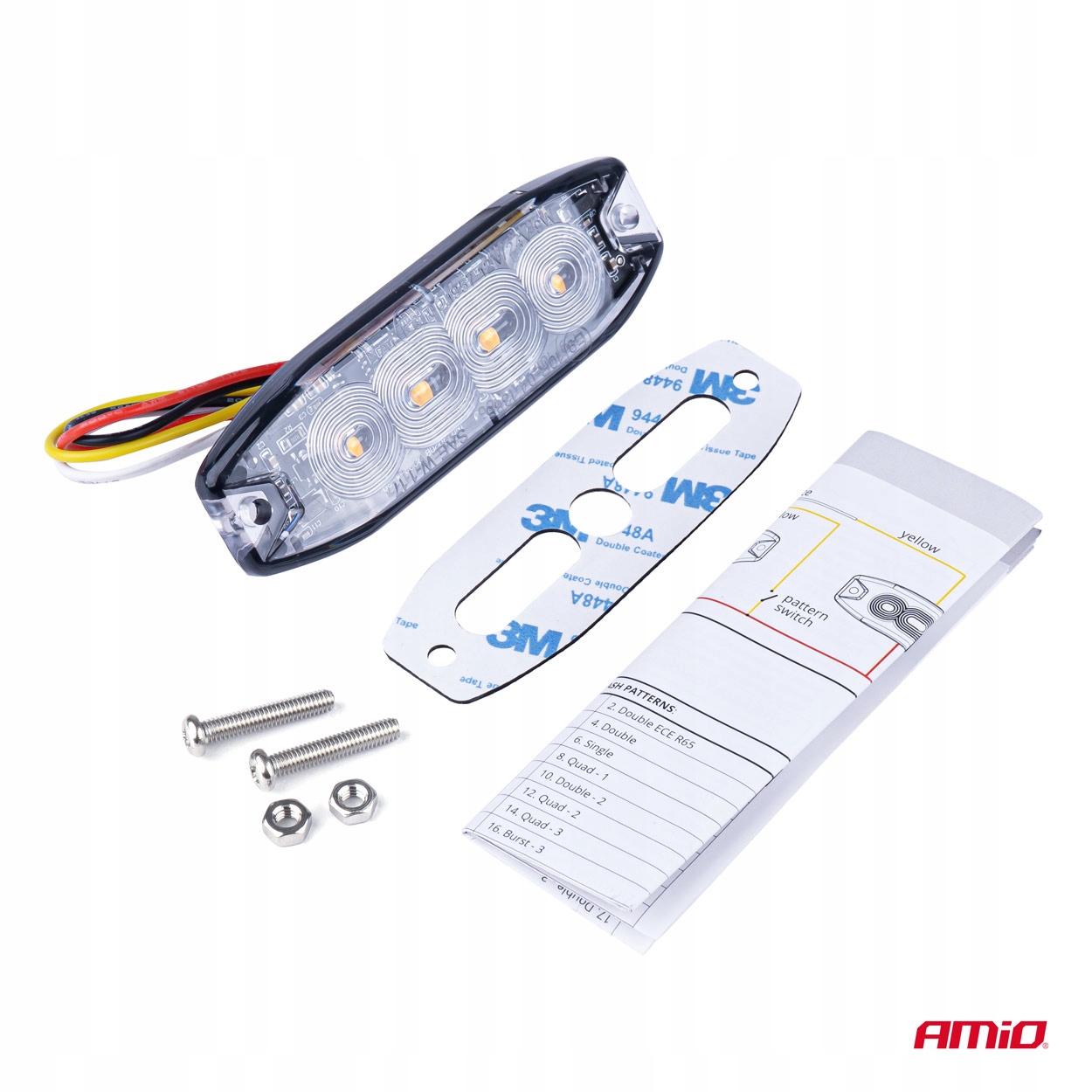 LAMPA BŁYSKOWA OSTRZEGAWCZA LED STROBOSKOP 12/24V Numer katalogowy części 02298