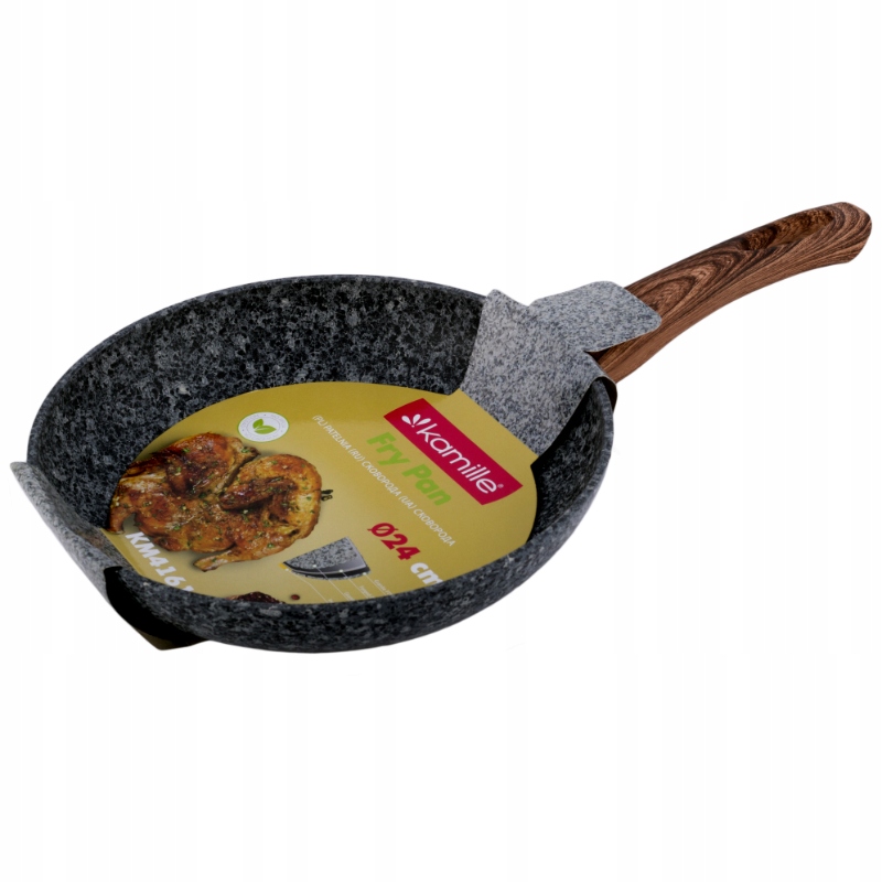 Patelnia GRANITOWA GRUBA 24cm INDUKCJA KAMILLE