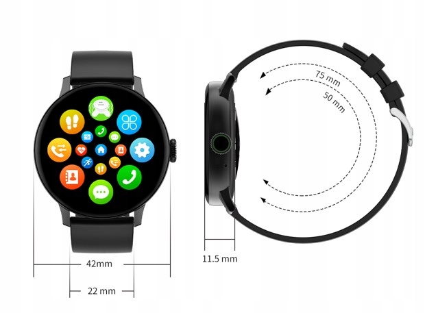 SMARTWATCH ZEGAREK DAMSKI ROZMOWY SMS CIŚNIENIE PL + ŁADOWARKA 1A Kompatybilność systemowa Android iOS