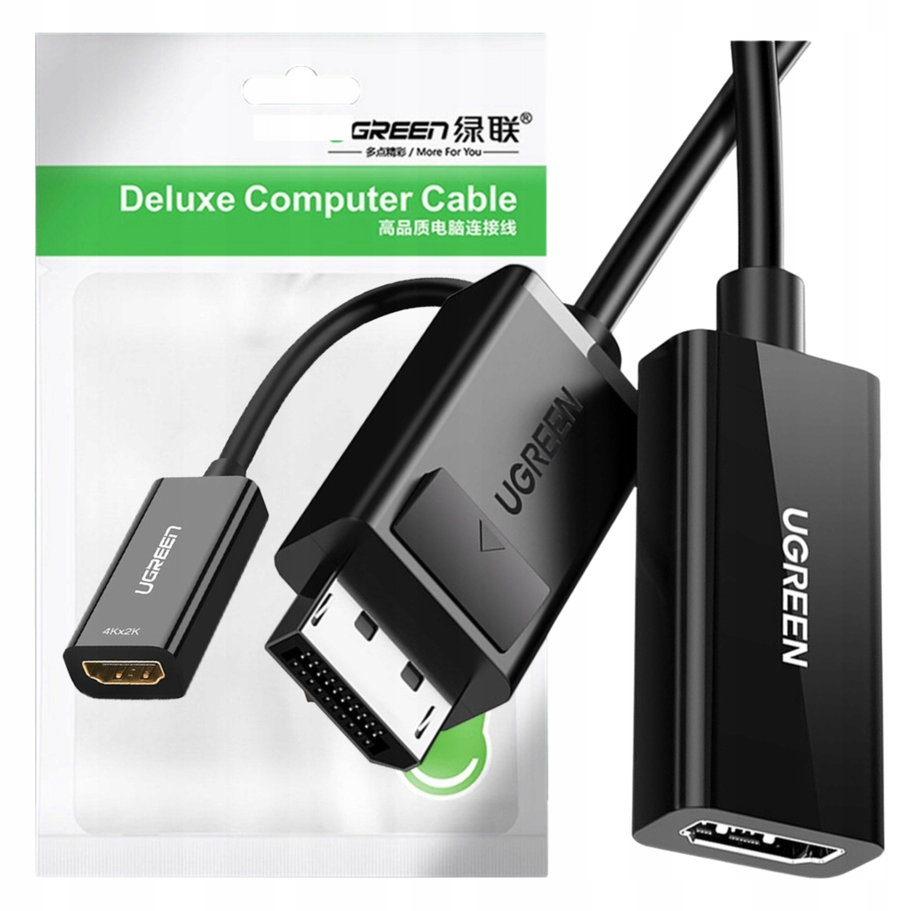 Ugreen Adapter Displayport Do Hdmi 4K Do Telewizorów I Monitorów 0,25M