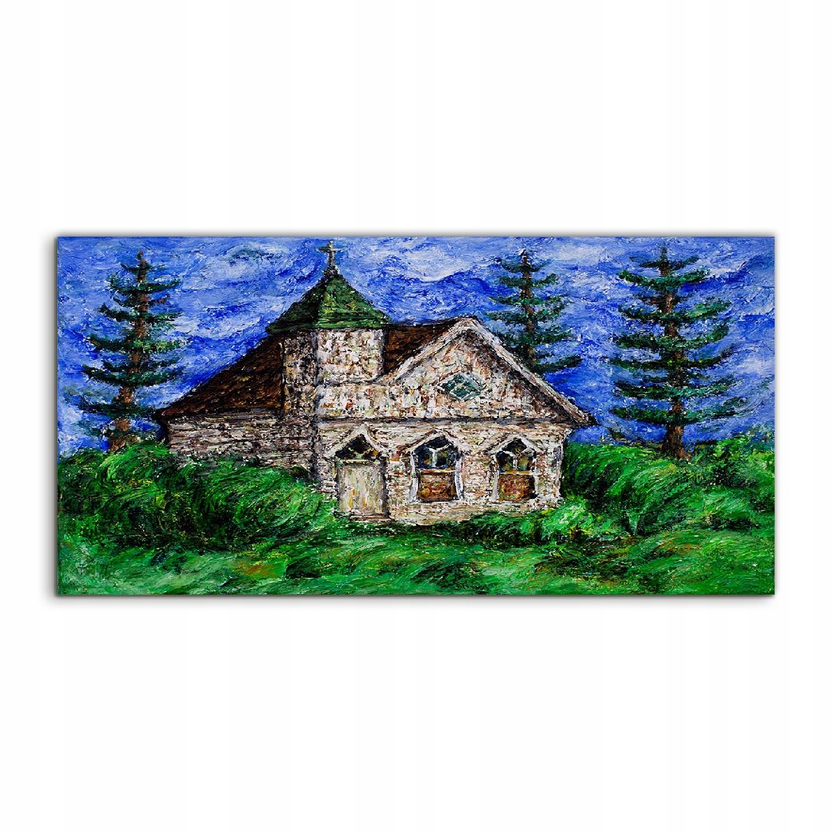 

Fotoobraz akryl 120x60 cm Krajobraz Łąka Kościół