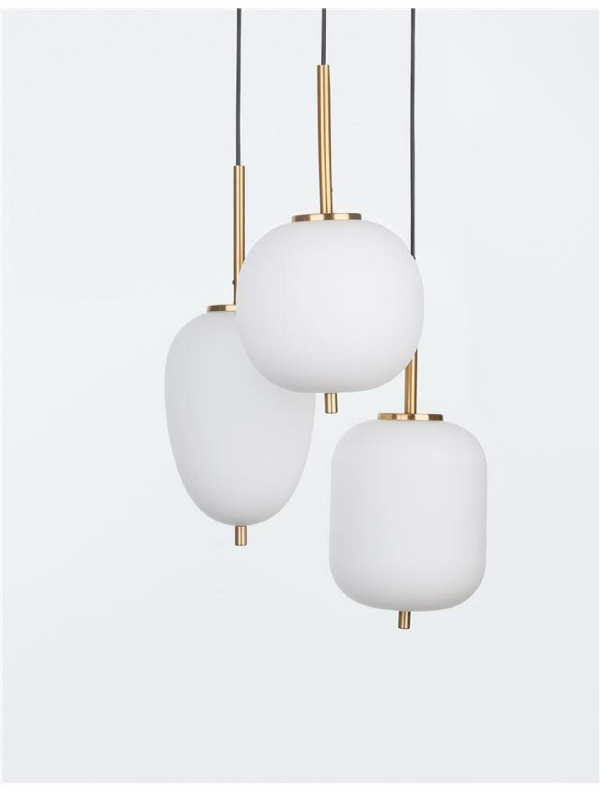 Nova Luce závěsné svítidlo Lato opálové sklo antický mosazný kov černý kabe