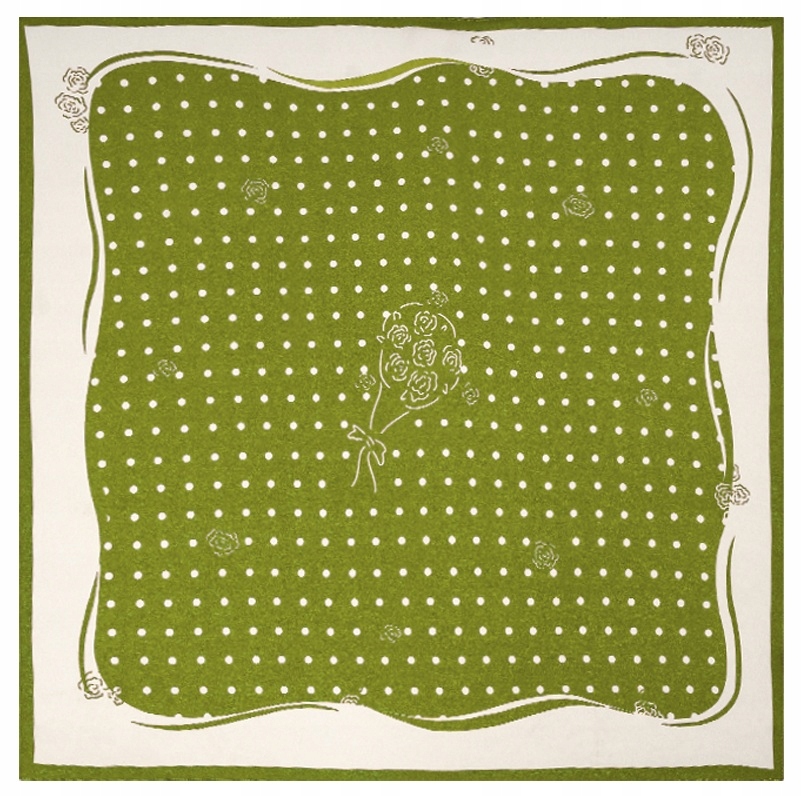 Hedvábná šála Dámská šála Přehoz 100% hedvábí 68 x 68 cm Zelená Hráška