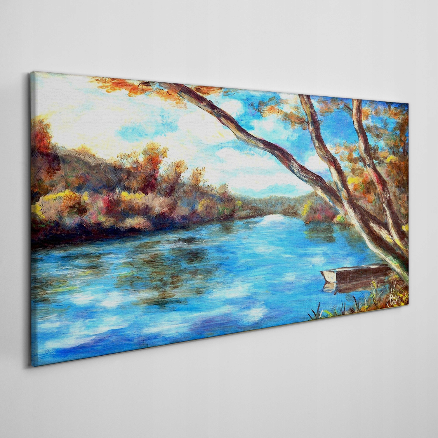 

Obraz na płótnie Las rzeka chmury przyroda 140x70