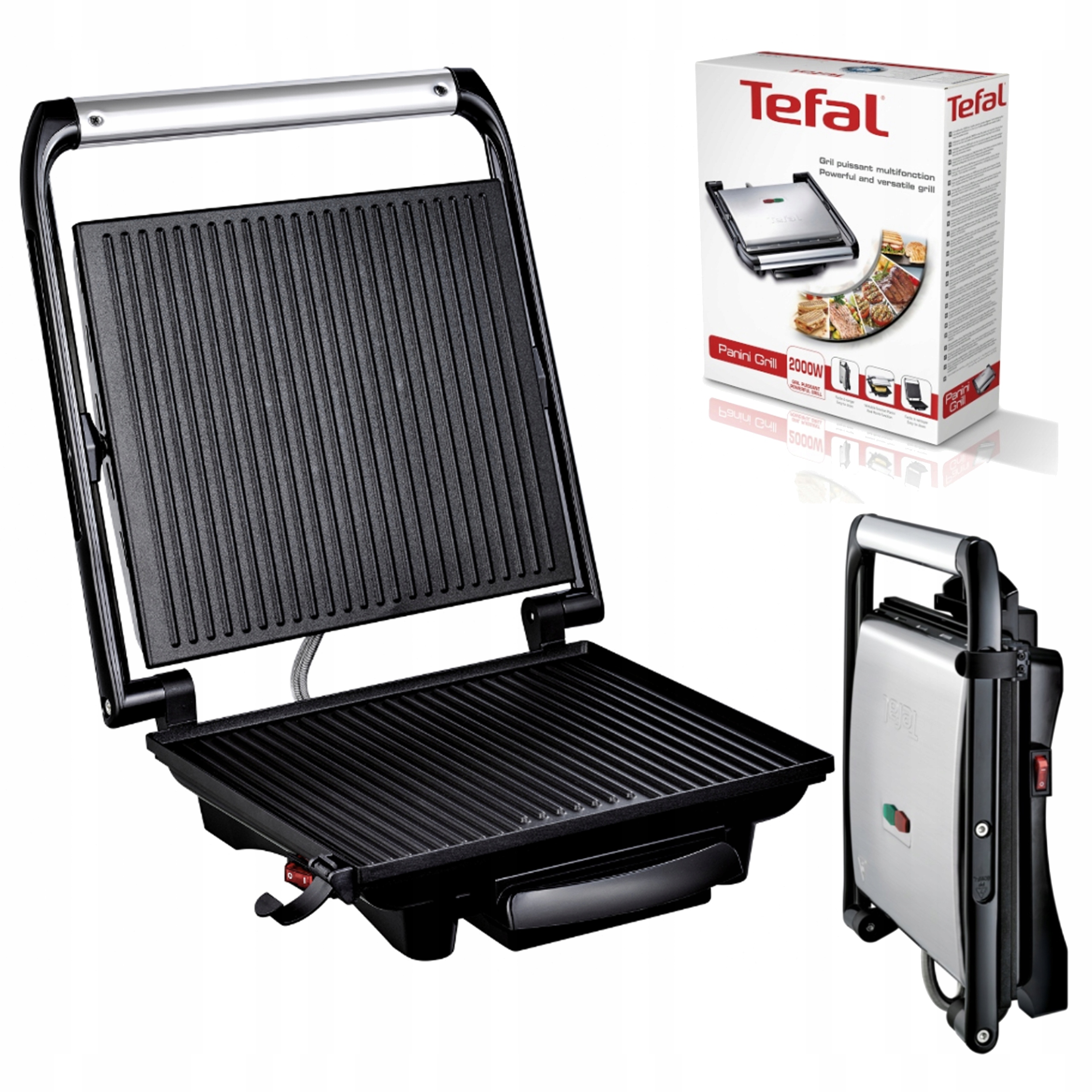 Grill Elektryczny Do Panini Kanapek Opiekacz Grill 3 W 1 Tefal Moc 2000 W