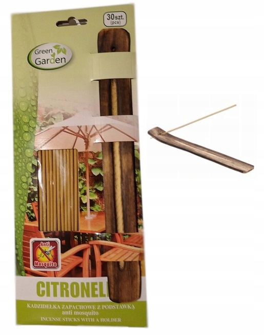 KADZIDEŁKA Z PODSTAWKĄ NA KOMARY CITRONELLA 30 SZT