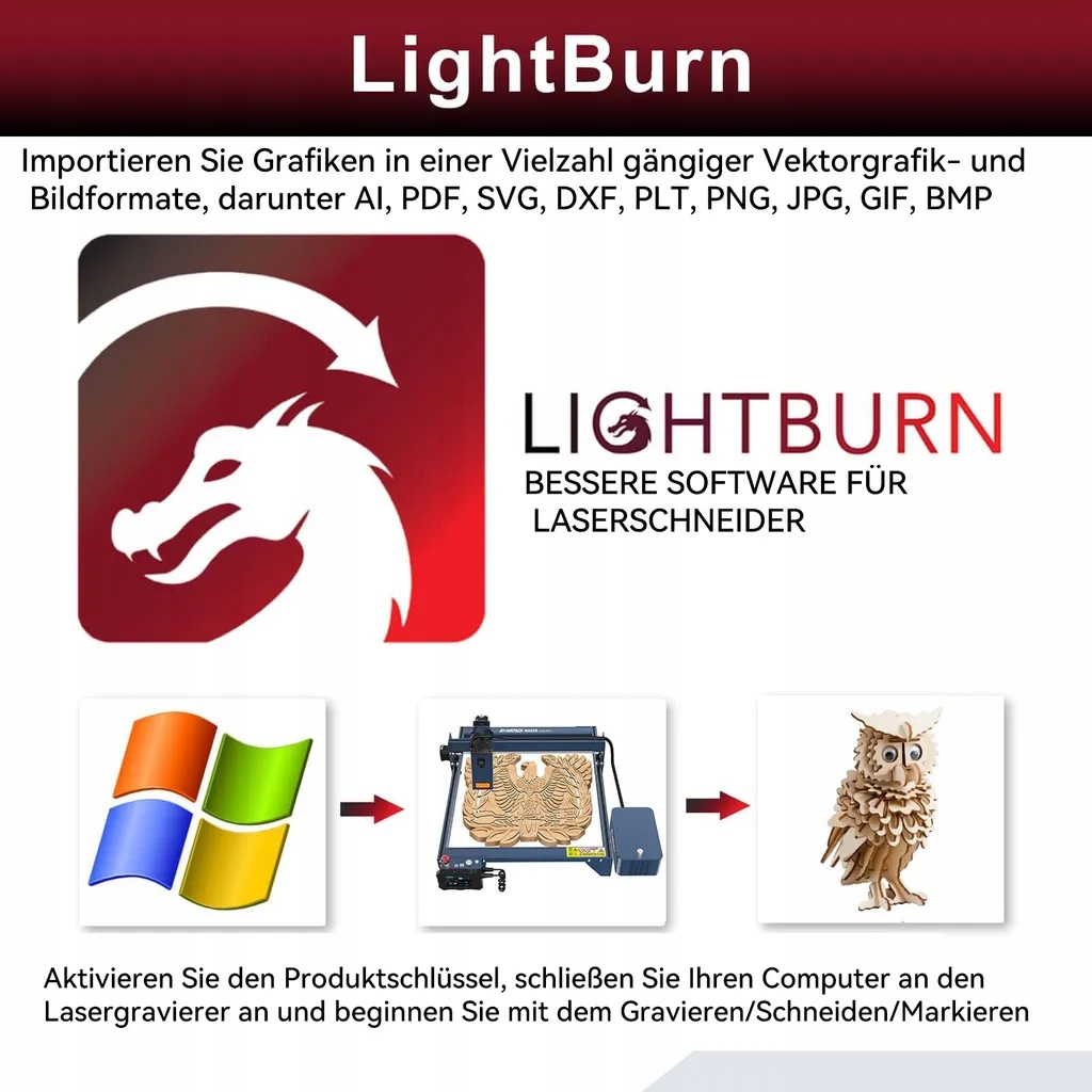 Klucz wersji oprogramowania LightBurn G-Code dla grawerów laserowych Marka inny