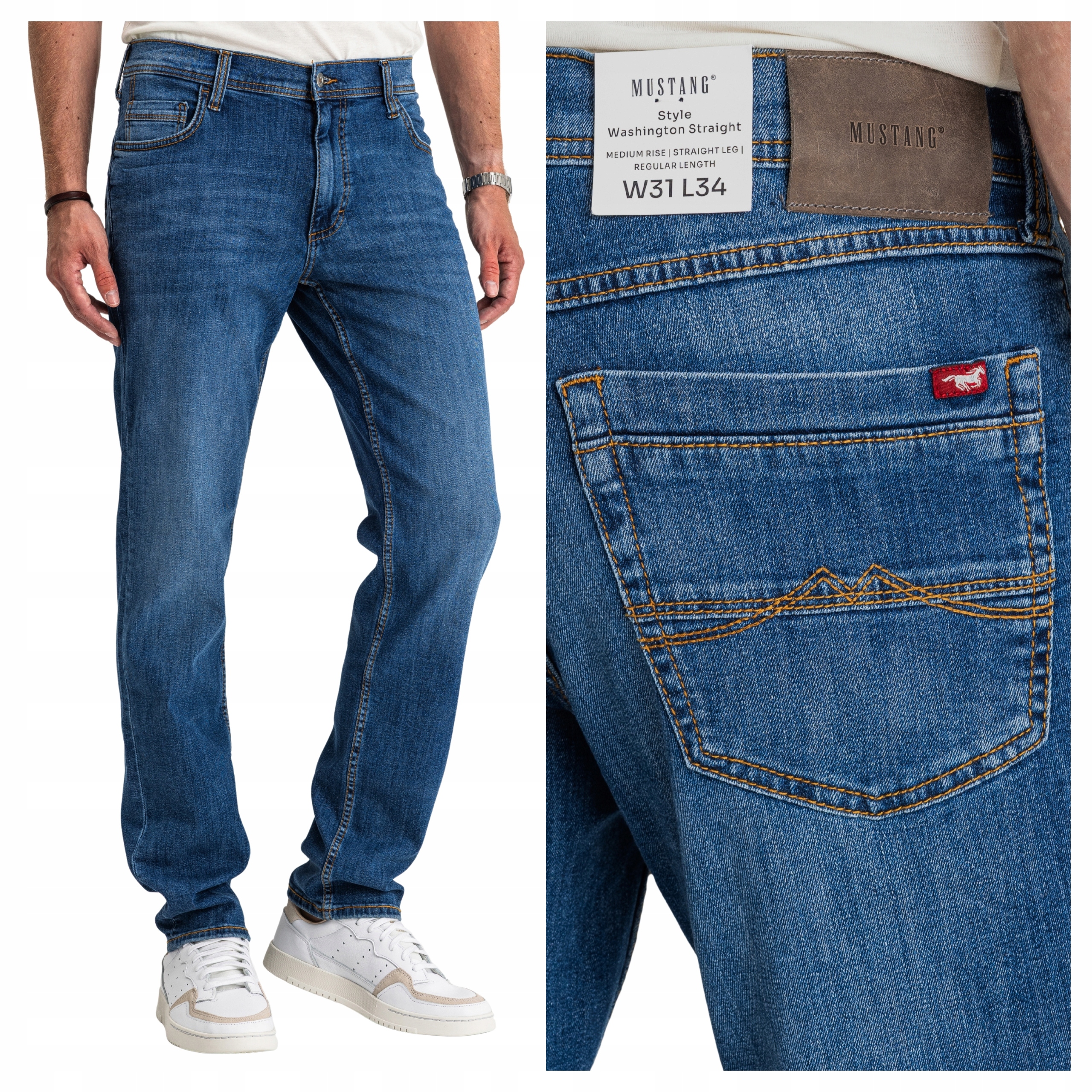 Mustang Washington Straight Pánské Džínové kalhoty Klasické Jednoduché W34 L34