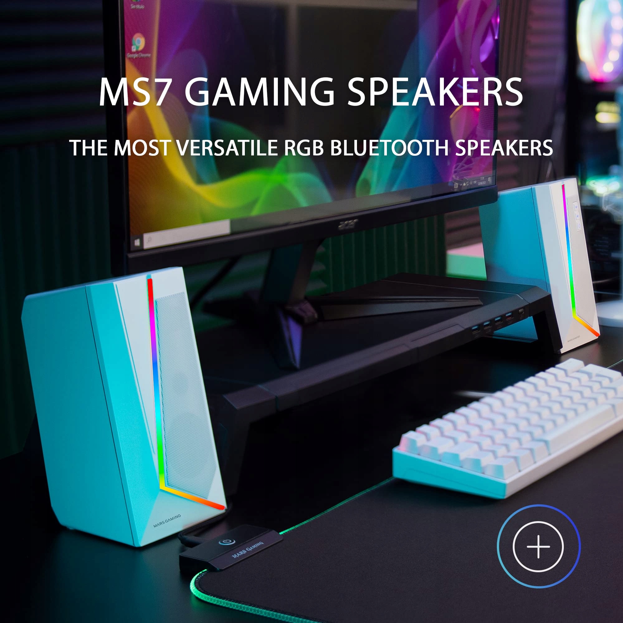 MARS GAMING Kompaktowe Głośniki RGB Dla Graczy MSCUBEW — miniatura 2
