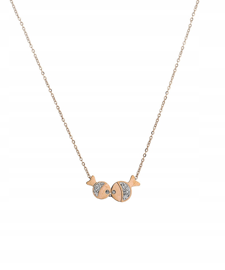 

Naszyjnik stal chirurgiczna rybki różowe złoto