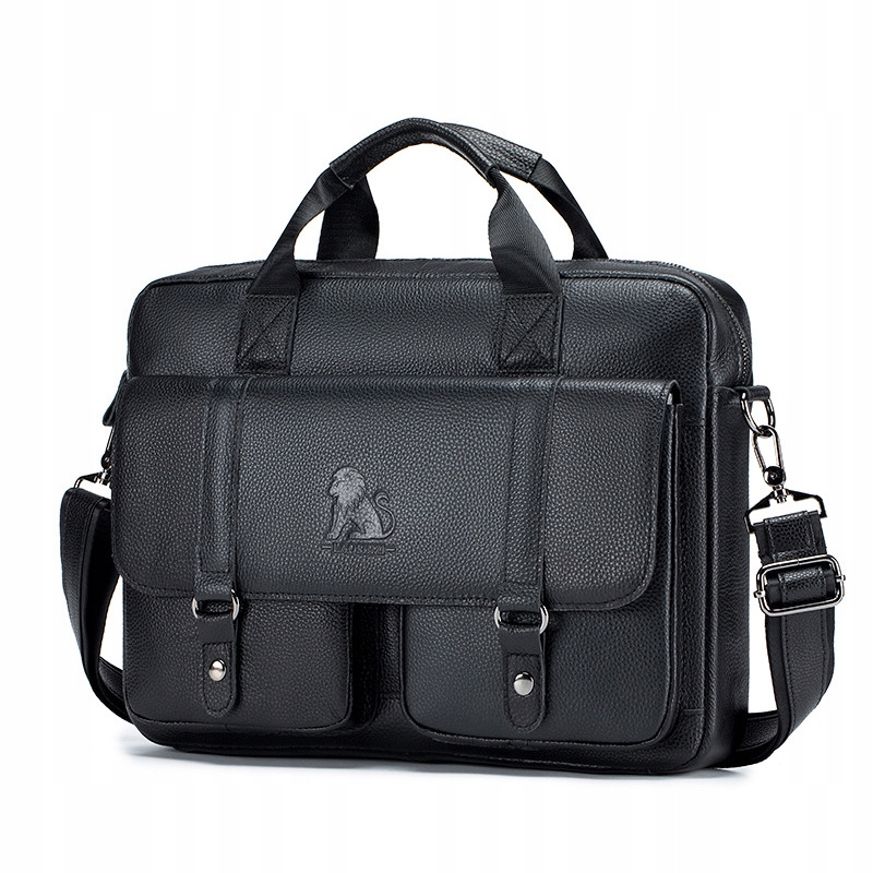 Teczka Aktówka męska skórzana torby na ramię lapto