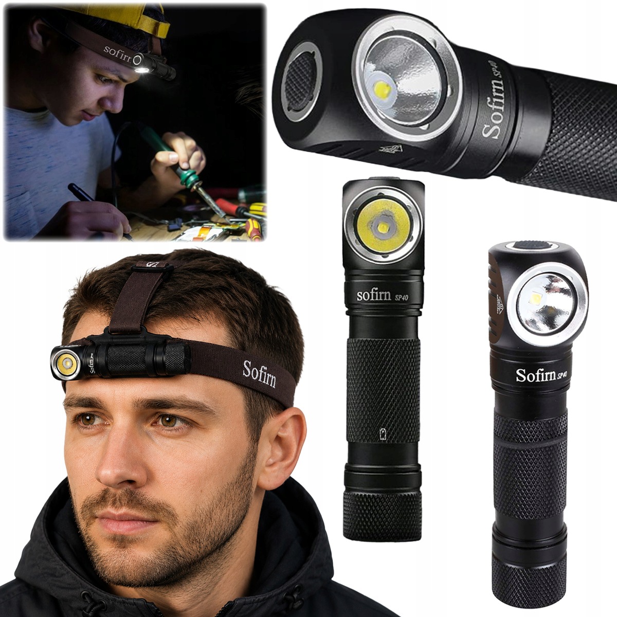 Latarka czołowa Led akumulatorowa Sofirn SP40 1200lm Usb-c IPX7 18650
