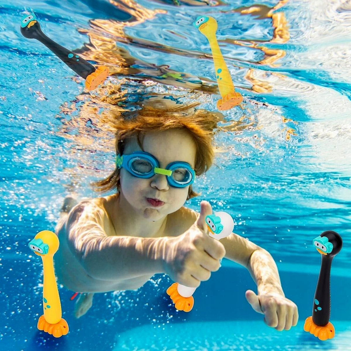 Kaczki DO NAUKI NURKOWANIA BASENU Zestaw 3szt Zabawki do nurkowania Duck Kod producenta QL91406