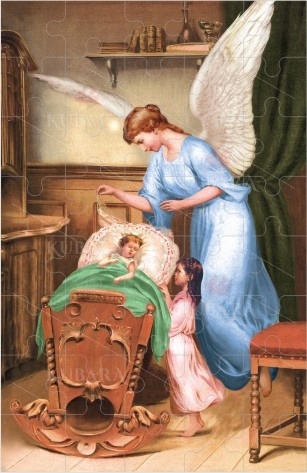 Puzzle Anioł Stróż z dziećmi