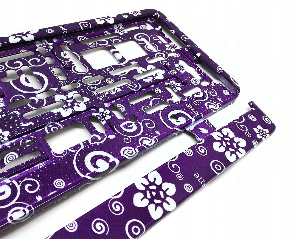 2x Ramka pod tablice rejestracyjne rejestracyjną Kwiatki Fioletowe Kwiaty