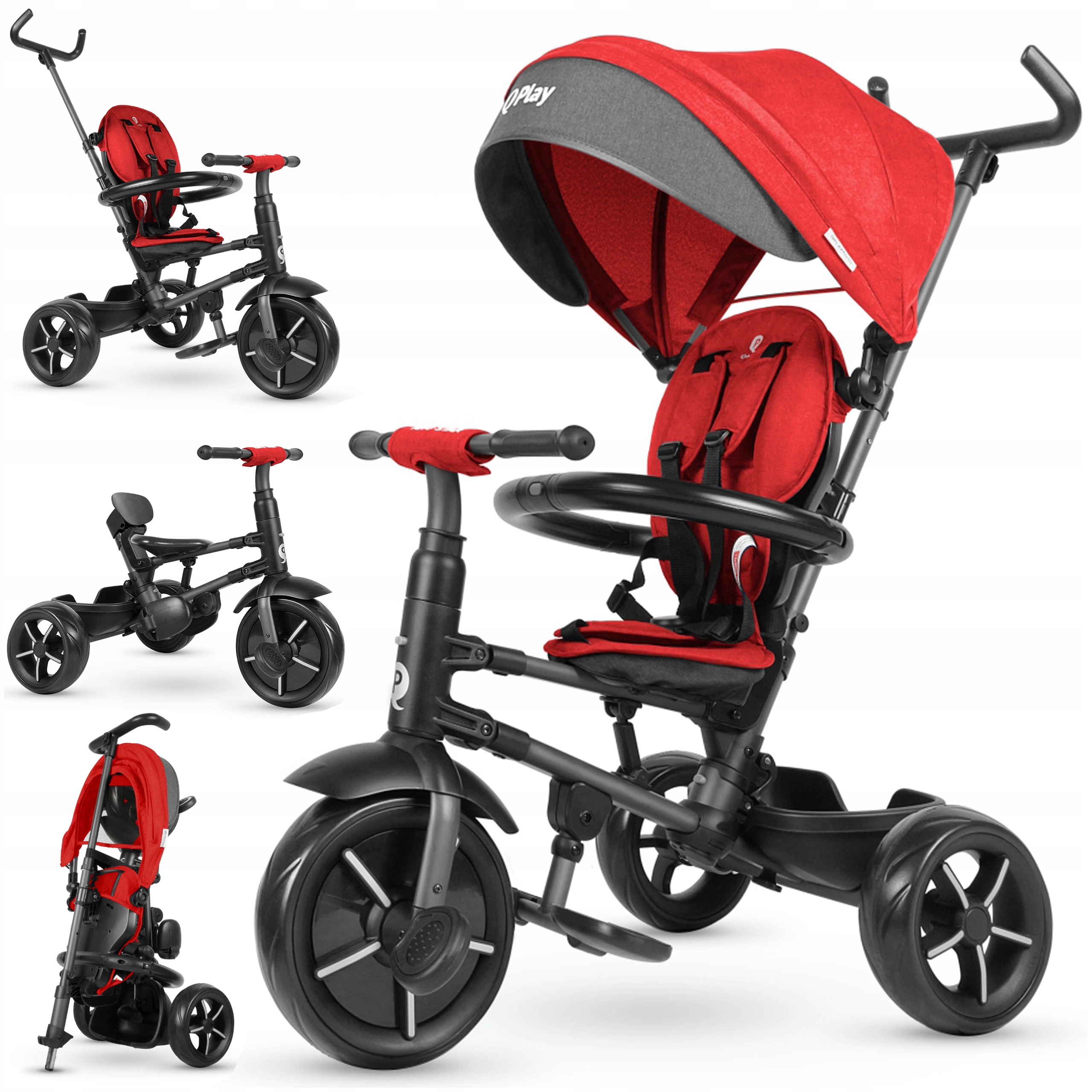 Rowerek Trójkołowy Dziecięcy 3w1 Wózek Jeździk Eva