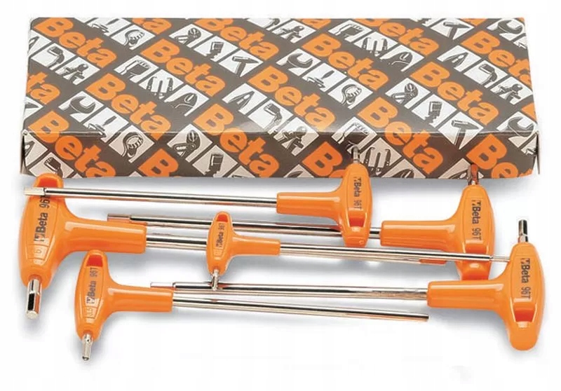 Komplet kluczy trzpieniowych kątowych sześciokątnych z rękojeścią 96T 2-6mm