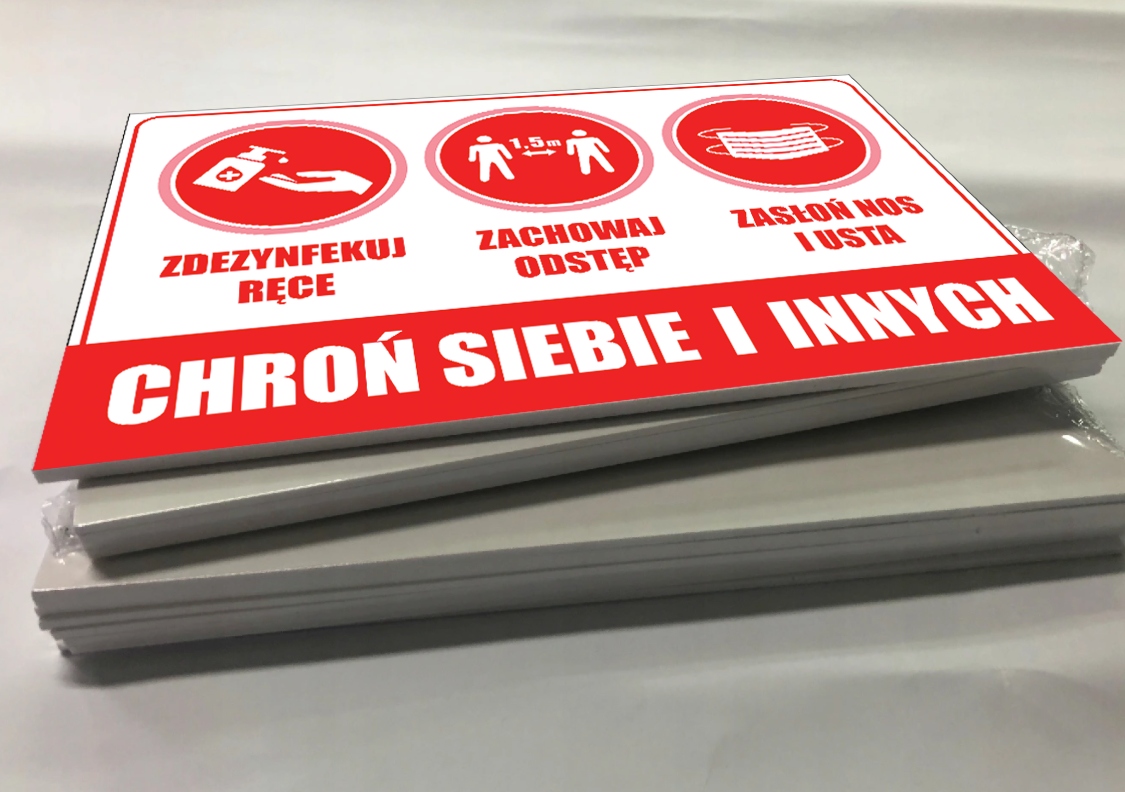 MASECZKI ODSTĘP DEZYNFEKCJA 30x20 cm tabliczka PCV Marka WielkieRzeczy