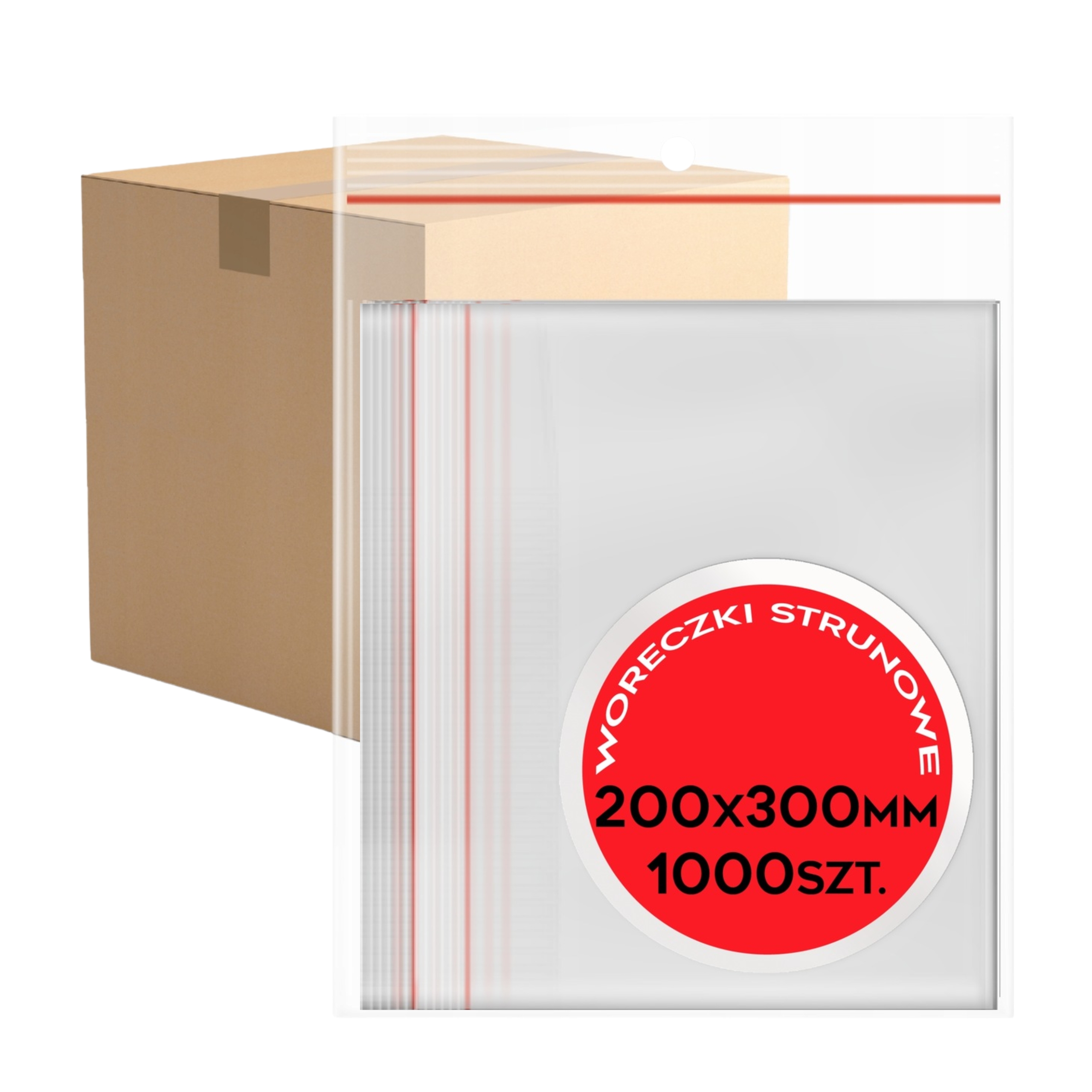 Torebki Woreczki Strunowe 200X300mm 20/30 1000SZT